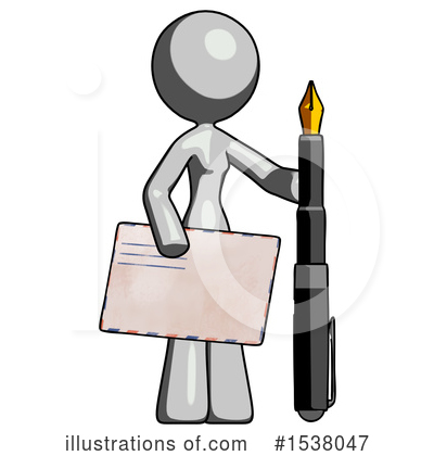 Royalty-Free (RF) Gray Design Mascot Clipart Illustration by Leo Blanchette - Stock Sample #1538047