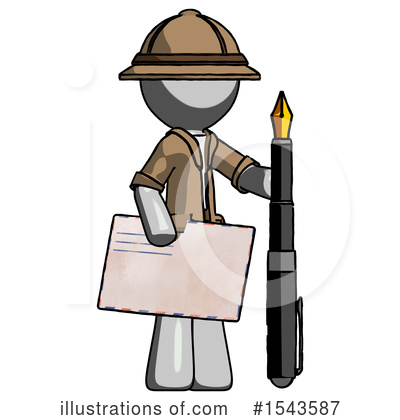 Royalty-Free (RF) Gray Design Mascot Clipart Illustration by Leo Blanchette - Stock Sample #1543587