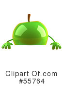 Green Apple Character Clipart #55764 by Julos