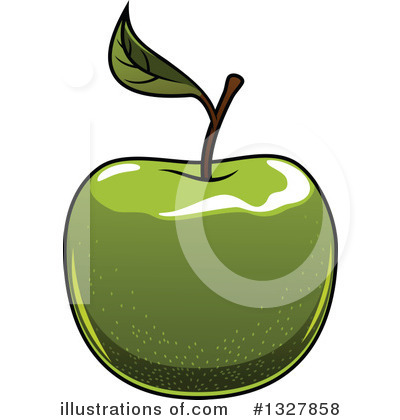 Royalty-Free (RF) Green Apple Clipart Illustration by Vector Tradition SM - Stock Sample #1327858