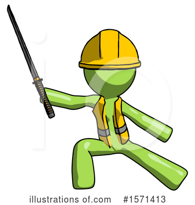 Royalty-Free (RF) Green Design Mascot Clipart Illustration by Leo Blanchette - Stock Sample #1571413