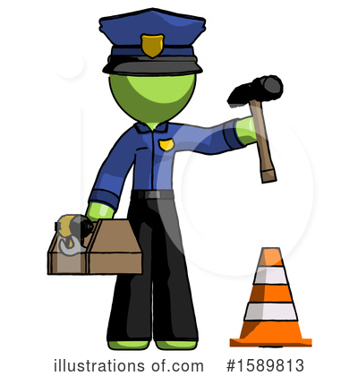 Royalty-Free (RF) Green Design Mascot Clipart Illustration by Leo Blanchette - Stock Sample #1589813