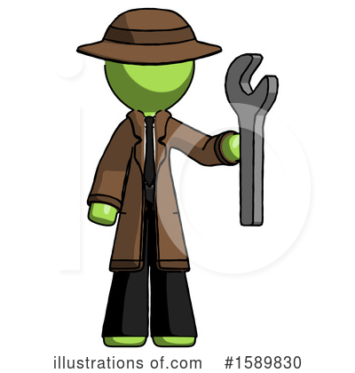 Royalty-Free (RF) Green Design Mascot Clipart Illustration by Leo Blanchette - Stock Sample #1589830