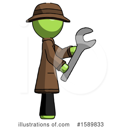 Royalty-Free (RF) Green Design Mascot Clipart Illustration by Leo Blanchette - Stock Sample #1589833