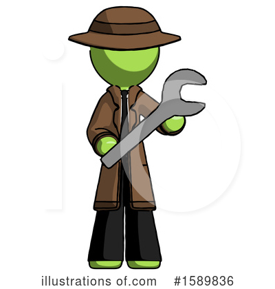 Royalty-Free (RF) Green Design Mascot Clipart Illustration by Leo Blanchette - Stock Sample #1589836