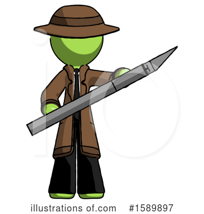 Royalty-Free (RF) Green Design Mascot Clipart Illustration by Leo Blanchette - Stock Sample #1589897