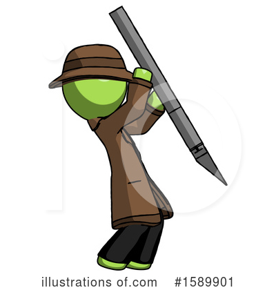 Royalty-Free (RF) Green Design Mascot Clipart Illustration by Leo Blanchette - Stock Sample #1589901