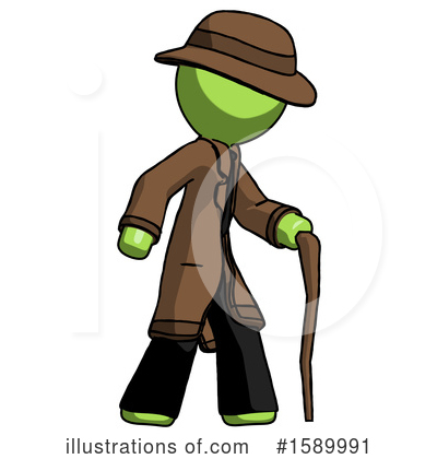 Royalty-Free (RF) Green Design Mascot Clipart Illustration by Leo Blanchette - Stock Sample #1589991