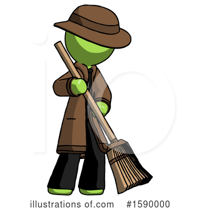 Royalty-Free (RF) Green Design Mascot Clipart Illustration by Leo Blanchette - Stock Sample #1590000