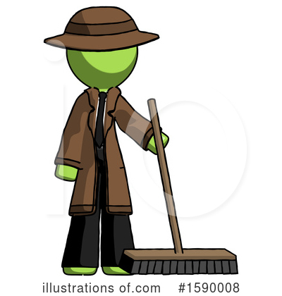 Royalty-Free (RF) Green Design Mascot Clipart Illustration by Leo Blanchette - Stock Sample #1590008