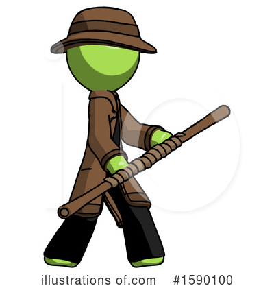 Royalty-Free (RF) Green Design Mascot Clipart Illustration by Leo Blanchette - Stock Sample #1590100