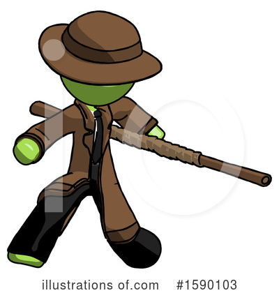 Royalty-Free (RF) Green Design Mascot Clipart Illustration by Leo Blanchette - Stock Sample #1590103