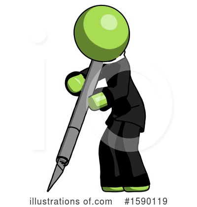 Royalty-Free (RF) Green Design Mascot Clipart Illustration by Leo Blanchette - Stock Sample #1590119