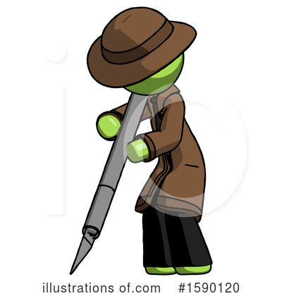Royalty-Free (RF) Green Design Mascot Clipart Illustration by Leo Blanchette - Stock Sample #1590120