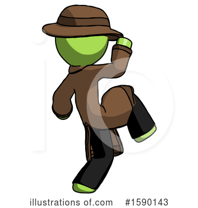 Royalty-Free (RF) Green Design Mascot Clipart Illustration by Leo Blanchette - Stock Sample #1590143