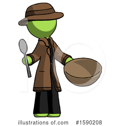 Royalty-Free (RF) Green Design Mascot Clipart Illustration by Leo Blanchette - Stock Sample #1590208