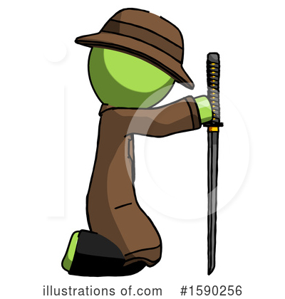 Royalty-Free (RF) Green Design Mascot Clipart Illustration by Leo Blanchette - Stock Sample #1590256