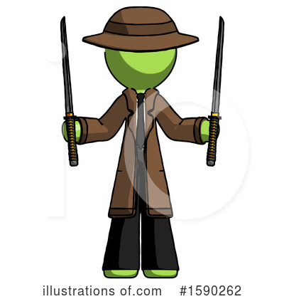 Royalty-Free (RF) Green Design Mascot Clipart Illustration by Leo Blanchette - Stock Sample #1590262