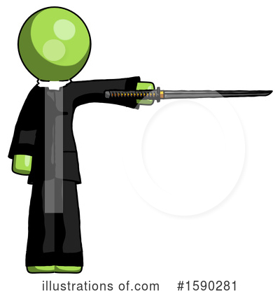 Royalty-Free (RF) Green Design Mascot Clipart Illustration by Leo Blanchette - Stock Sample #1590281