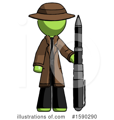 Royalty-Free (RF) Green Design Mascot Clipart Illustration by Leo Blanchette - Stock Sample #1590290