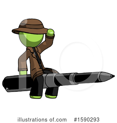 Royalty-Free (RF) Green Design Mascot Clipart Illustration by Leo Blanchette - Stock Sample #1590293