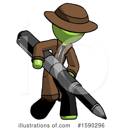 Royalty-Free (RF) Green Design Mascot Clipart Illustration by Leo Blanchette - Stock Sample #1590296