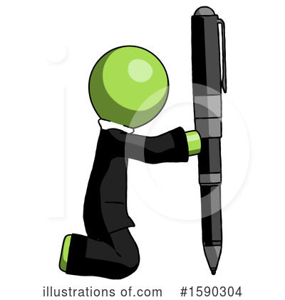 Royalty-Free (RF) Green Design Mascot Clipart Illustration by Leo Blanchette - Stock Sample #1590304