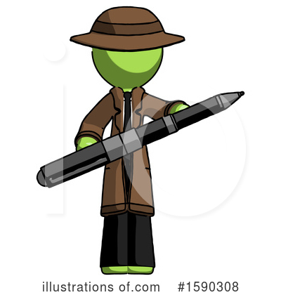 Royalty-Free (RF) Green Design Mascot Clipart Illustration by Leo Blanchette - Stock Sample #1590308
