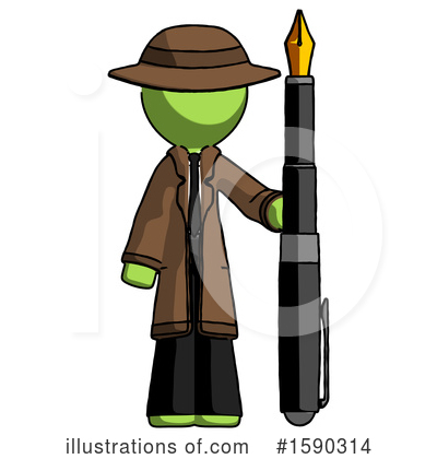 Royalty-Free (RF) Green Design Mascot Clipart Illustration by Leo Blanchette - Stock Sample #1590314