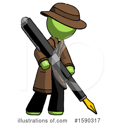 Royalty-Free (RF) Green Design Mascot Clipart Illustration by Leo Blanchette - Stock Sample #1590317