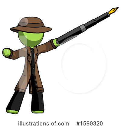 Royalty-Free (RF) Green Design Mascot Clipart Illustration by Leo Blanchette - Stock Sample #1590320