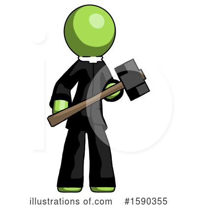 Royalty-Free (RF) Green Design Mascot Clipart Illustration by Leo Blanchette - Stock Sample #1590355