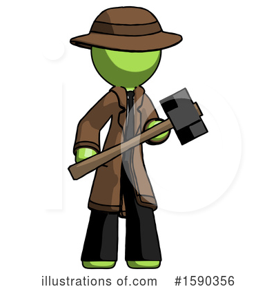 Royalty-Free (RF) Green Design Mascot Clipart Illustration by Leo Blanchette - Stock Sample #1590356