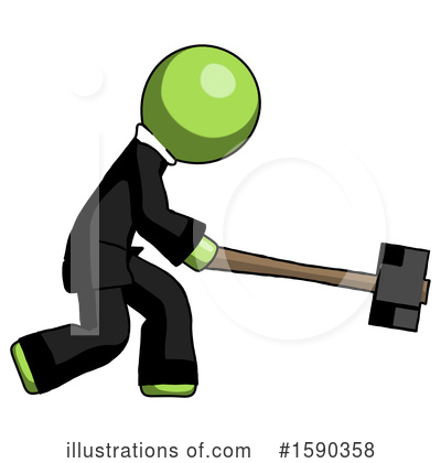 Royalty-Free (RF) Green Design Mascot Clipart Illustration by Leo Blanchette - Stock Sample #1590358