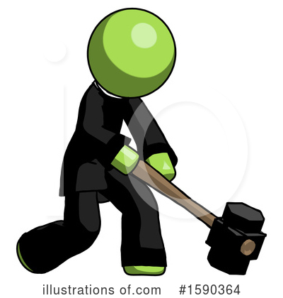 Royalty-Free (RF) Green Design Mascot Clipart Illustration by Leo Blanchette - Stock Sample #1590364