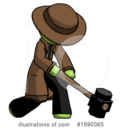 Royalty-Free (RF) Green Design Mascot Clipart Illustration by Leo Blanchette - Stock Sample #1590365