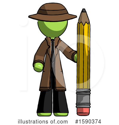 Royalty-Free (RF) Green Design Mascot Clipart Illustration by Leo Blanchette - Stock Sample #1590374