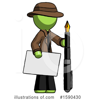 Royalty-Free (RF) Green Design Mascot Clipart Illustration by Leo Blanchette - Stock Sample #1590430