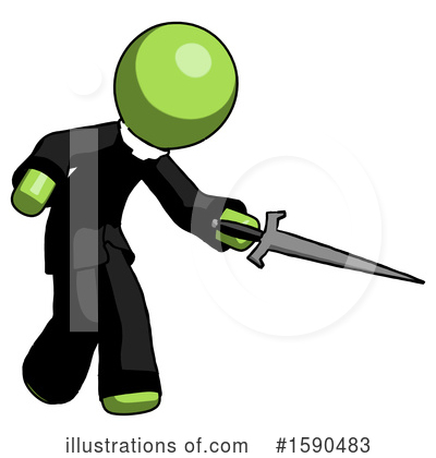Royalty-Free (RF) Green Design Mascot Clipart Illustration by Leo Blanchette - Stock Sample #1590483