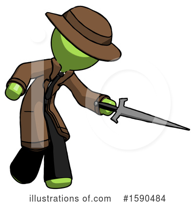 Royalty-Free (RF) Green Design Mascot Clipart Illustration by Leo Blanchette - Stock Sample #1590484