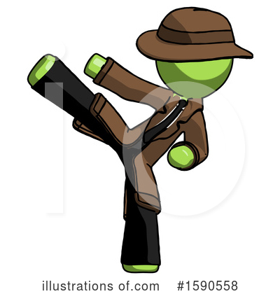 Royalty-Free (RF) Green Design Mascot Clipart Illustration by Leo Blanchette - Stock Sample #1590558