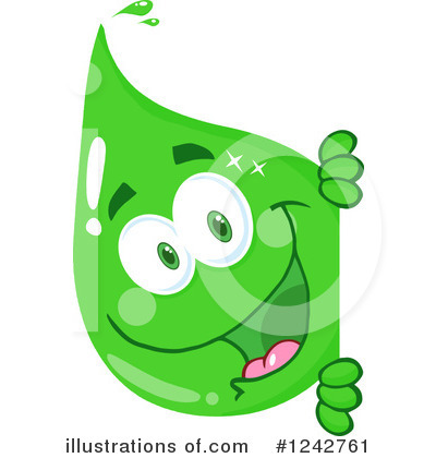 Royalty-Free (RF) Green Droplet Clipart Illustration by Hit Toon - Stock Sample #1242761