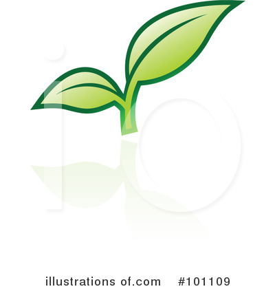 Royalty-Free (RF) Green Leaf Clipart Illustration by cidepix - Stock Sample #101109