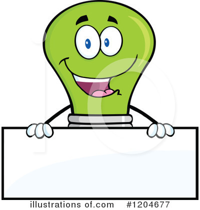 Green Light Bulb Clipart #1204677 by Hit Toon