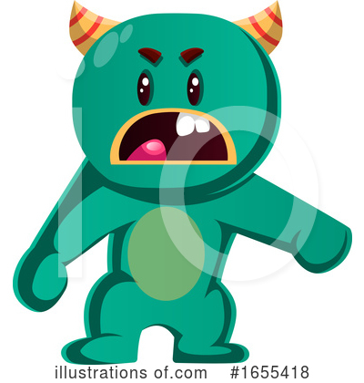 Royalty-Free (RF) Green Monster Clipart Illustration by Morphart Creations - Stock Sample #1655418