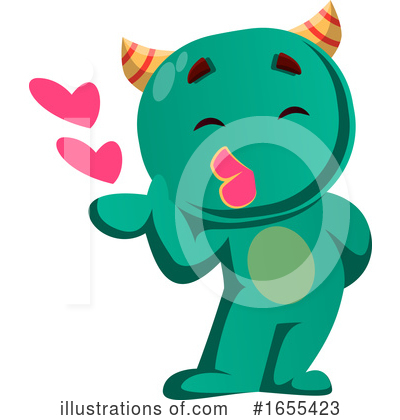 Royalty-Free (RF) Green Monster Clipart Illustration by Morphart Creations - Stock Sample #1655423