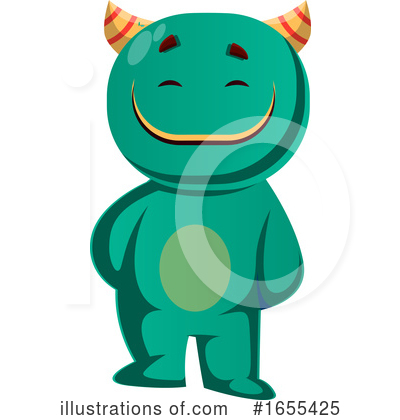 Royalty-Free (RF) Green Monster Clipart Illustration by Morphart Creations - Stock Sample #1655425