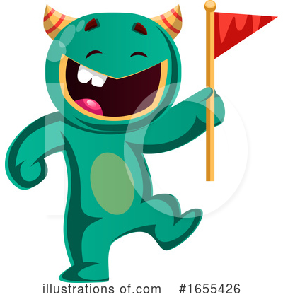 Royalty-Free (RF) Green Monster Clipart Illustration by Morphart Creations - Stock Sample #1655426