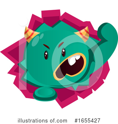 Royalty-Free (RF) Green Monster Clipart Illustration by Morphart Creations - Stock Sample #1655427