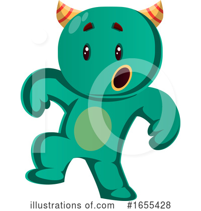 Royalty-Free (RF) Green Monster Clipart Illustration by Morphart Creations - Stock Sample #1655428